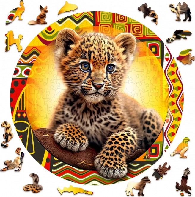 Houten puzzel kleine schattige luipaard 250 stukjes