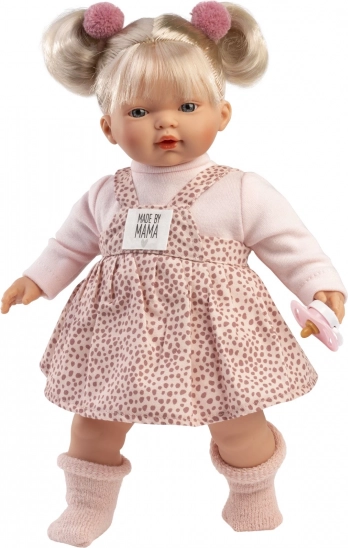 Llorens Roberta realistische pop met geluiden, zacht stoffen lichaam, 33 cm