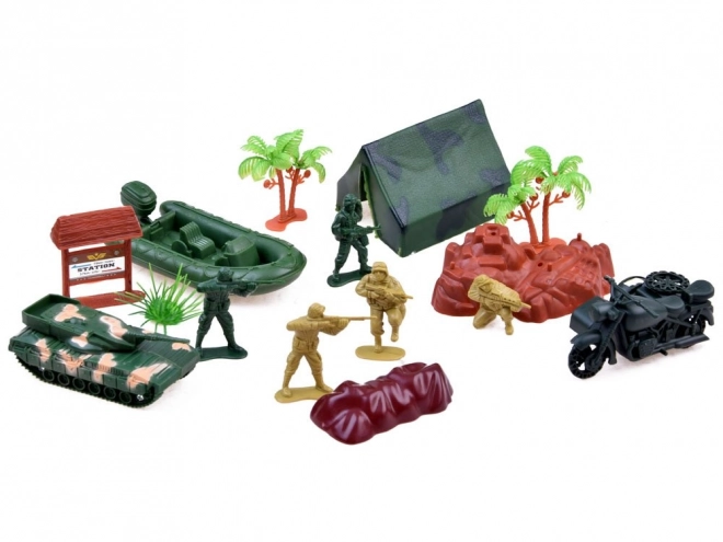 Grote set militaire figuren tanks wapens