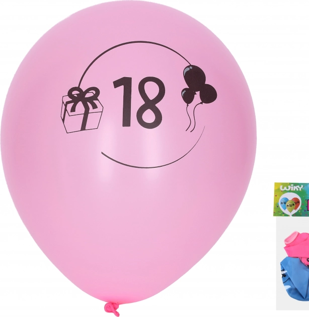 Opblaasbare ballonnen 30 cm met nummer 18 – set van 5 stuks