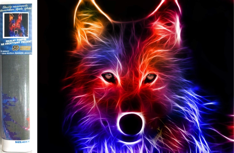 Diamond painting Wolfengeest 30 × 40 cm