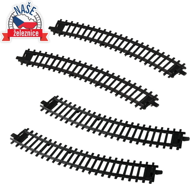 Gebogen rails – set van 4 stuks voor speelgoedtreinen