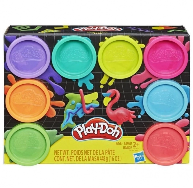 Play-Doh Verpakking van 8 neon kleuren potjes