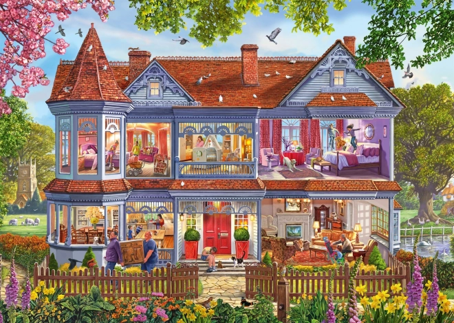 Puzzel Huis in de Lente 1000 stukjes