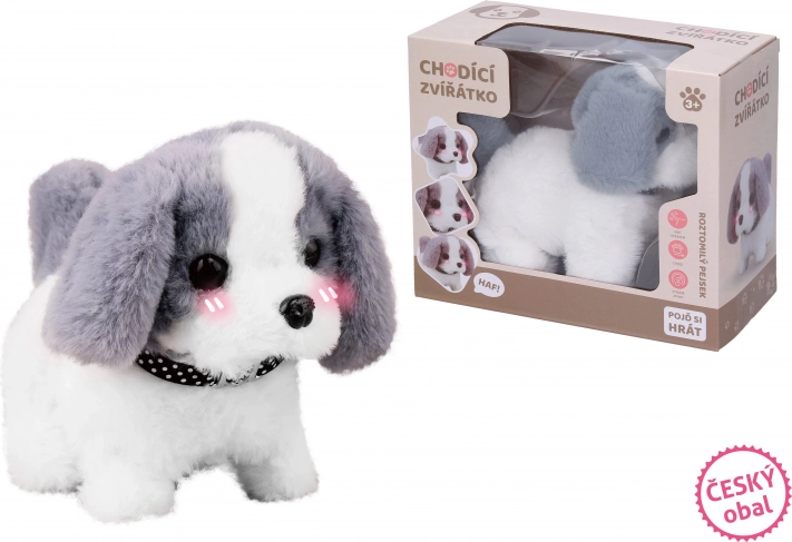 Lopende pluchen hond 18 cm – Tsjechische verpakking