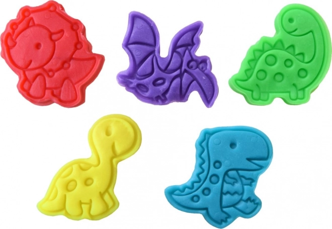 Set van kleimodellen met dinosaurusstekers