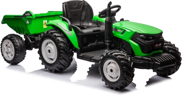 Accutrekker met aanhanger 24V lichtgroen