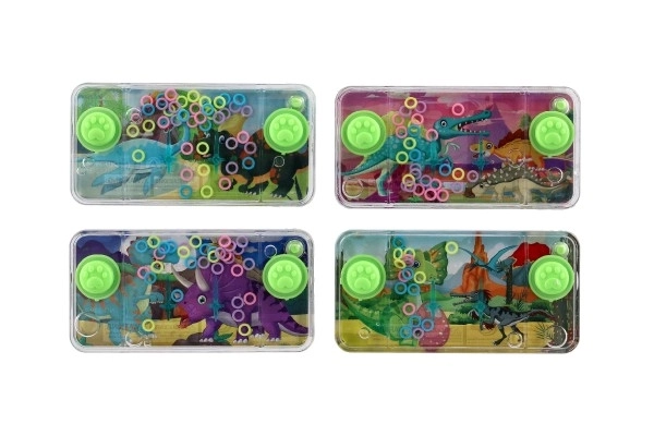 Water spel puzzel 11x6cm plastic dinosaurus 4 soorten 24st in doos