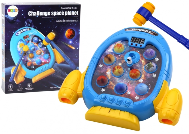 Kosmisch spel Wac A Mole met raket en zes modi