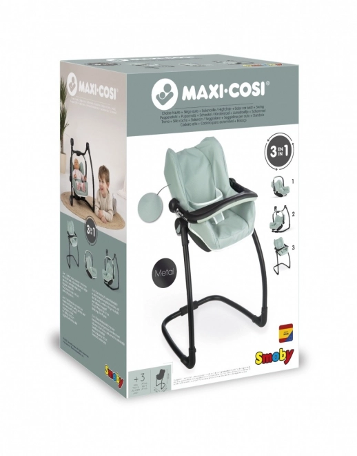 3-in-1 Autostoeltje en Stoeltje Maxi Cosi groengrijs voor poppen