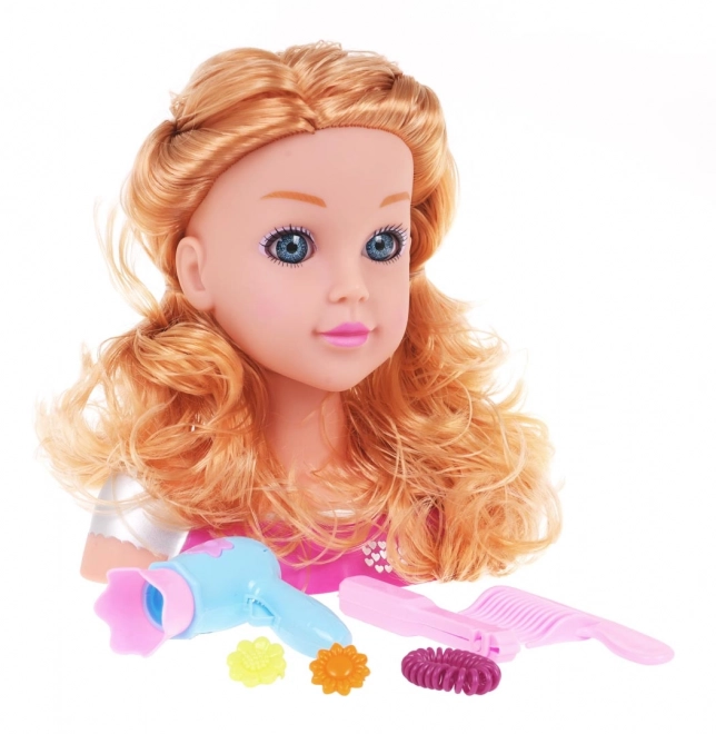 Blonde stylingshoofd + accessoires