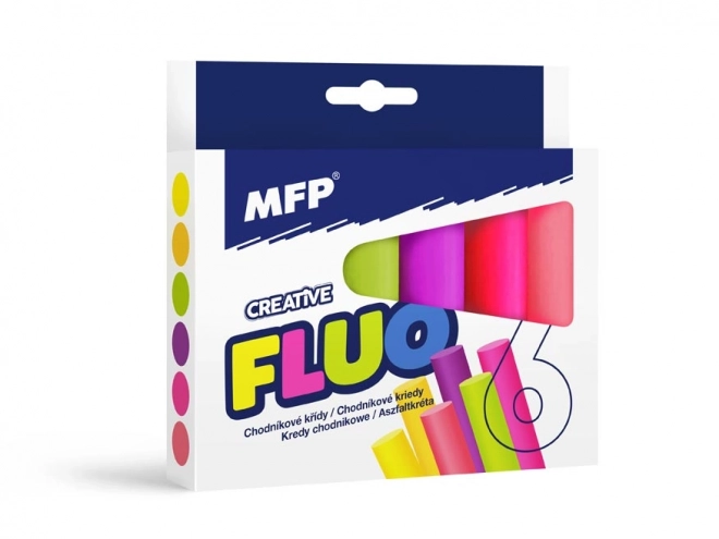 Chalk M stoepkrijt fluo rond 6 stuks mix kleuren - doosje