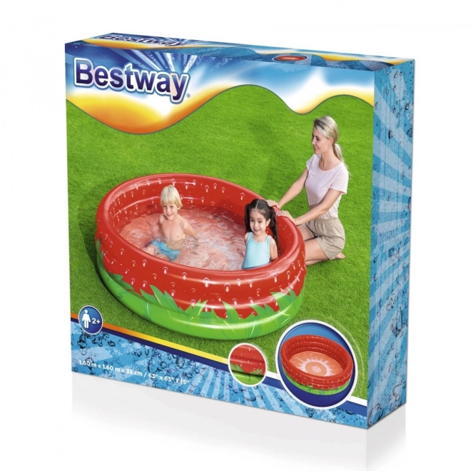 Kinderzwembad Sweet Strawberry 2+ pierenbadje 160x38cm BESTWAY + reparatiepatch