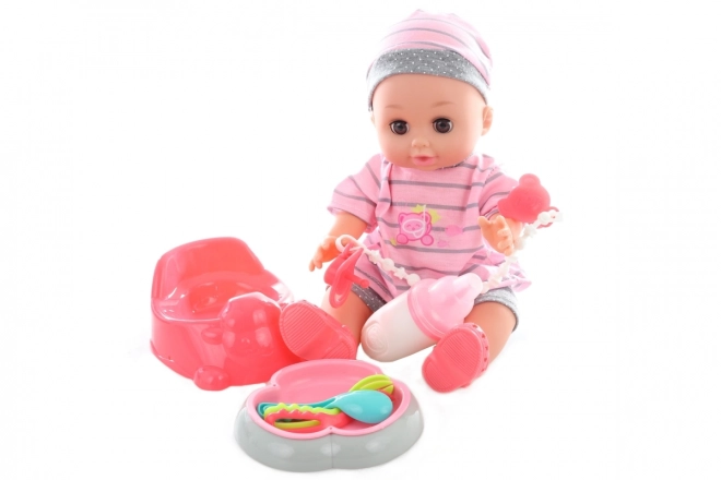 Baby plaspop 28 cm met geluiden en accessoires