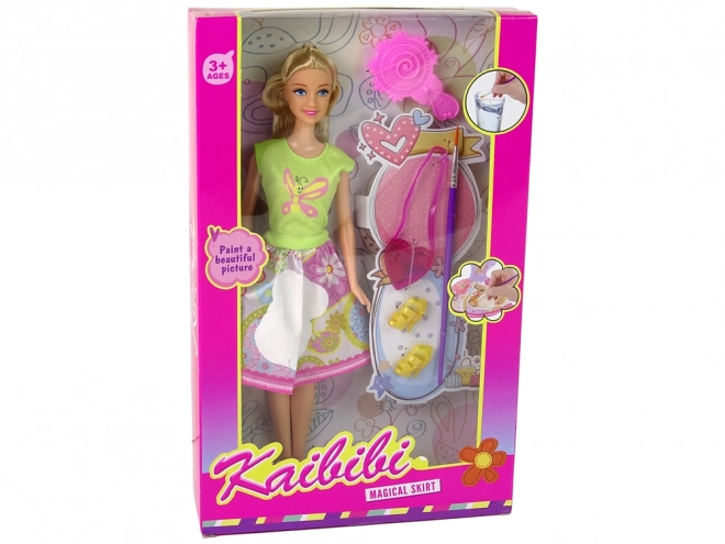 Lange haren schilderjurk pop – blondine
