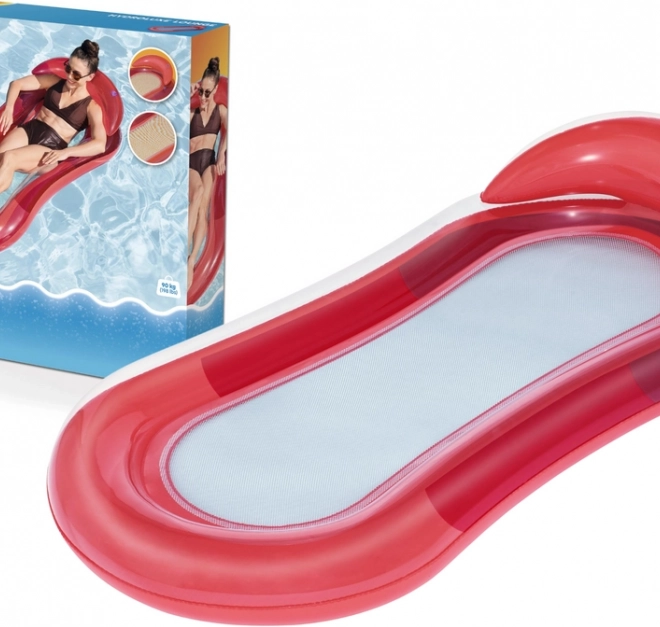 Rood opblaasbaar luchtbed met gaasbodem