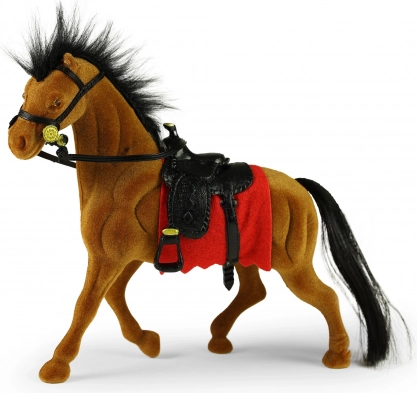 pluchen paard met uitrusting 16 cm