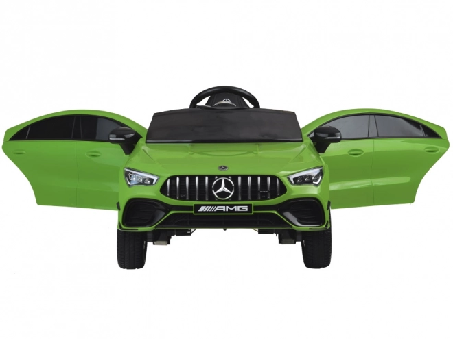 Elektrische kinderauto Mercedes AMG CLA 45s met schommelfunctie – Groen