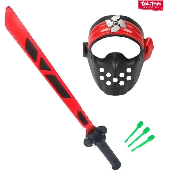 Ninja set zwaard + masker + pijlen met geluid en licht