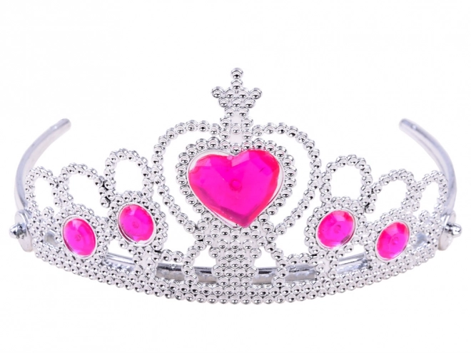 Prinsessen kostuumset met kroon en vlechten – Roze