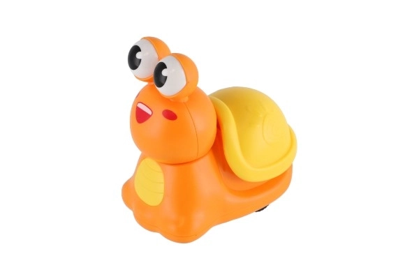 Slak Druk en Rijd plastic 8cm met opwindmechanisme 3 kleuren 12 stuks in doos
