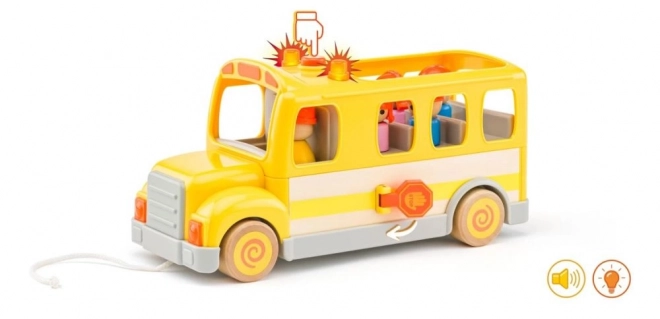 Vrolijke schoolbus met lichten en geluiden Woody