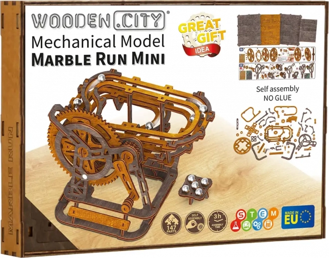 Houten 3D-puzzel Knikkers Mini van Wooden City