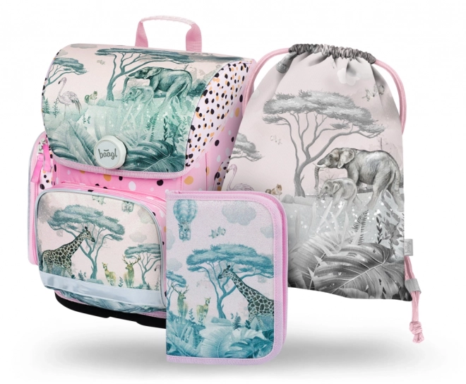BAAGL SET 3 Ergo Safari: boekentas, etui, zak