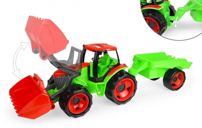 Tractor met laadschop Giga Trucks met aanhanger plastic 62cm