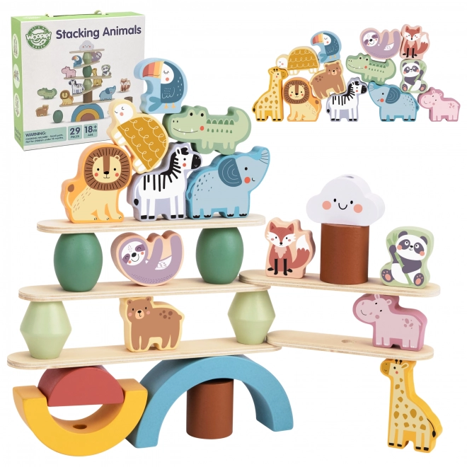 Woopie groen balancerend houten dieren spel