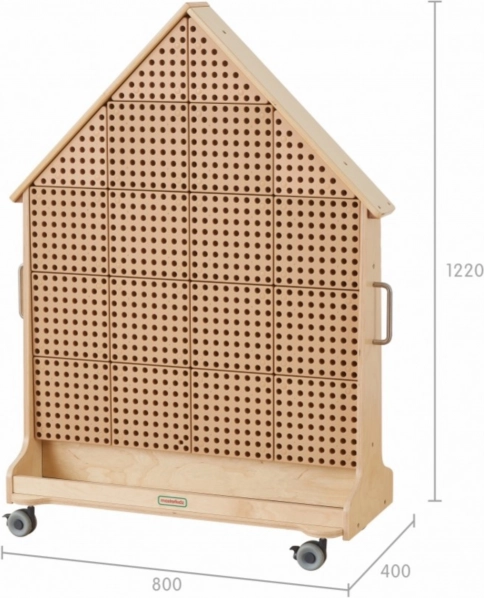 Masterkidz houten vrijstaande STEM-bord in de vorm van een huis met accessoires