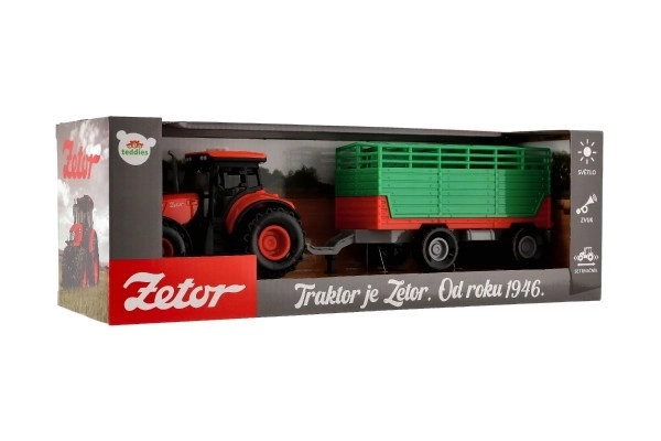 Tractor Zetor met aanhanger met lichteffecten en geluidseffecten - 36 cm