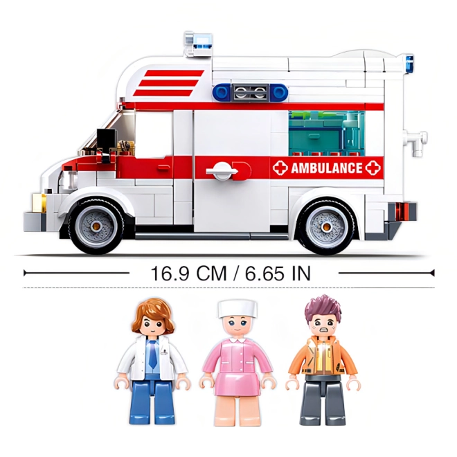 Realistische ambulance voor actievolle redding