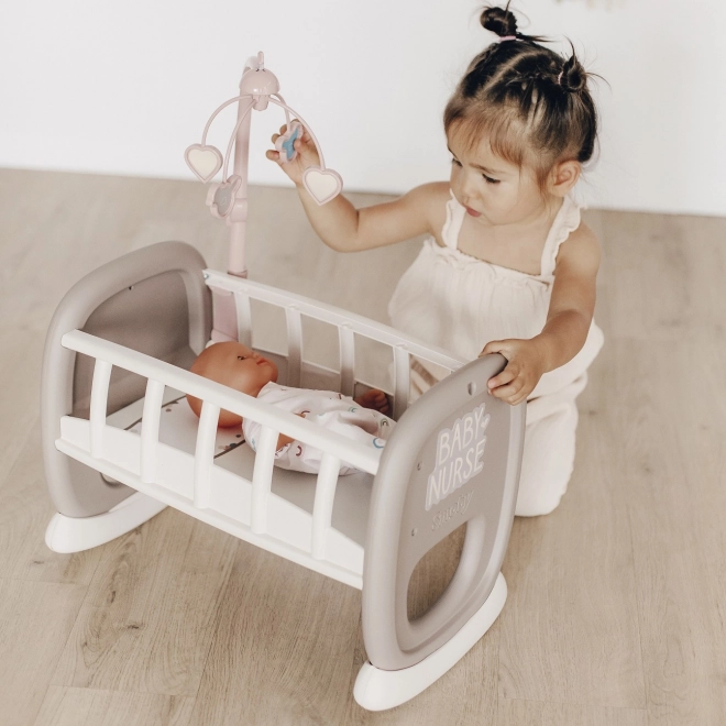 Smoby Baby Nurse wieg met mobiel voor poppen