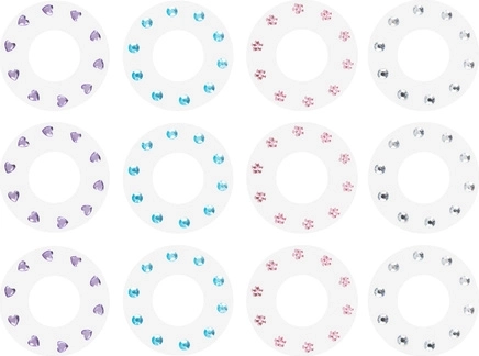 180 kristallen in verschillende vormen en kleuren