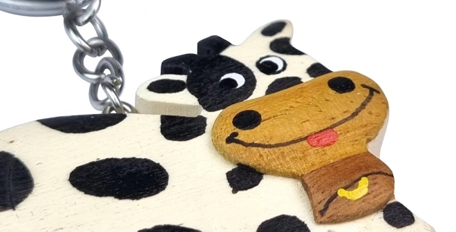 Grote Houten Sleutelhanger Koe