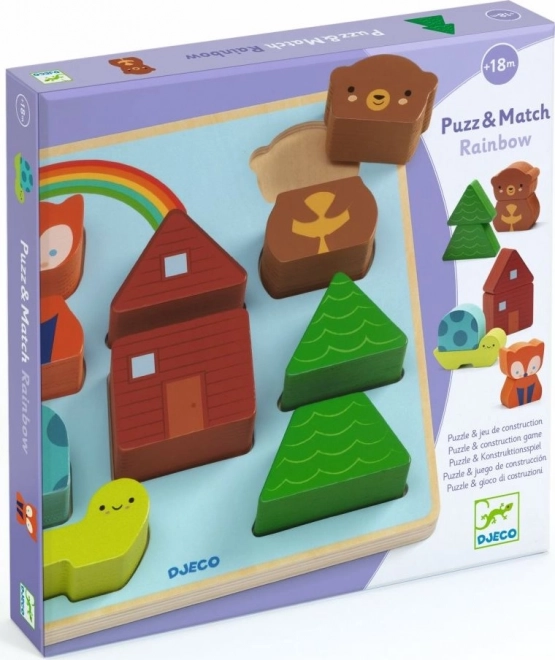 DJECO Houten Inlegpuzzel Bosdieren 11 stukjes
