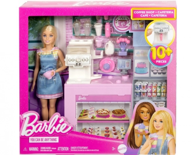 Barbie barista in het café