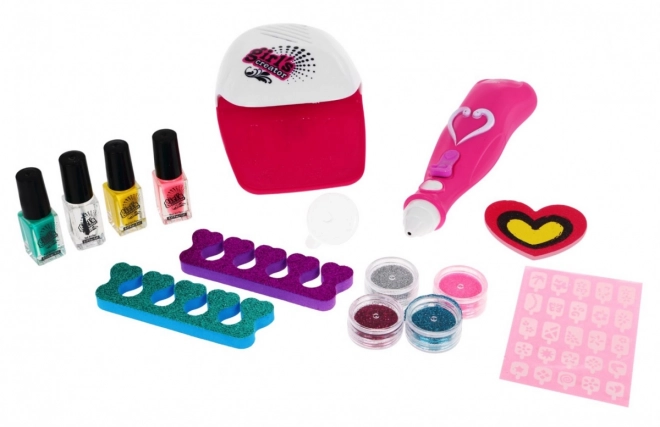 Nagelset voor kinderen vanaf 5 jaar Glansmachine + föhn + accessoires