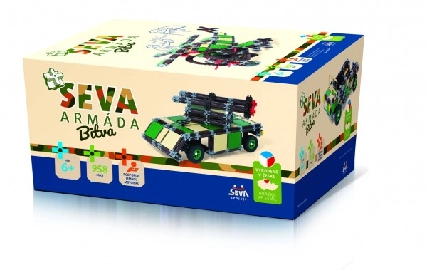 Bouwpakket SEVA LEGER Slag plastic 958st in doos 27x38x18cm