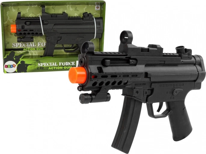 Militair kinderspeelgoedpistool met geluid en vibraties – zwart
