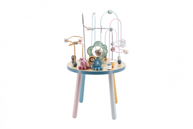 Houten speeltafel met doolhof