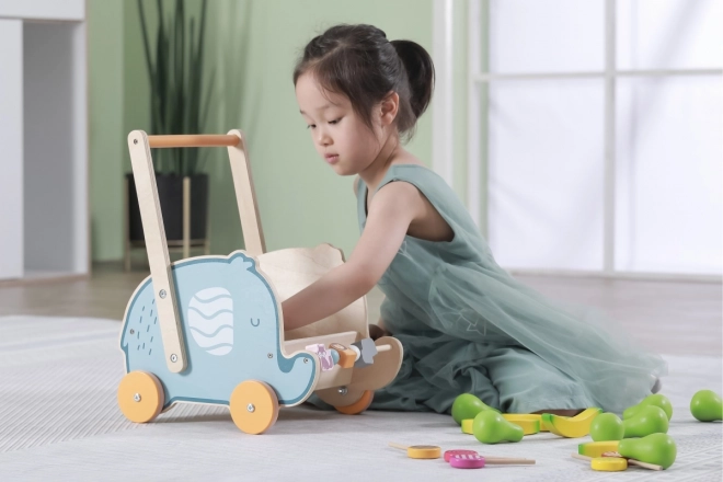 Houten loopwagen - olifant