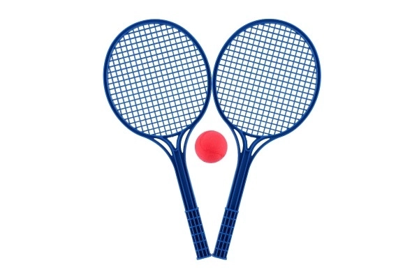 Zachte tennisplastic kleurrijk + balletje 53cm in net