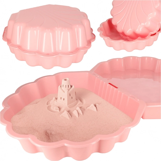 Afsluitbare schelp zandbak 2-in-1 - roze