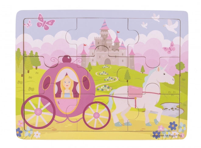 Bigjigs Toys Houten puzzel prinses met koets