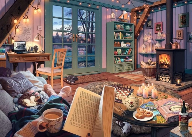 Puzzel Mijn Toevluchtsoord: Gezellige kamer 1000 stukjes