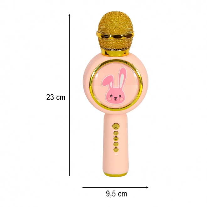 Draadloze microfoon voor karaoke bunny roze