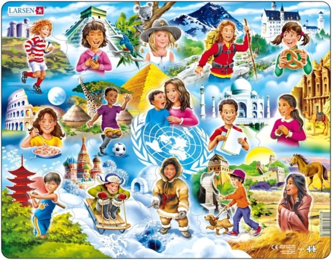 LARSEN puzzel Kinderen in de wereld 15 stukjes