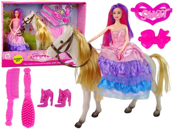 Marionettenprinses met wit paard